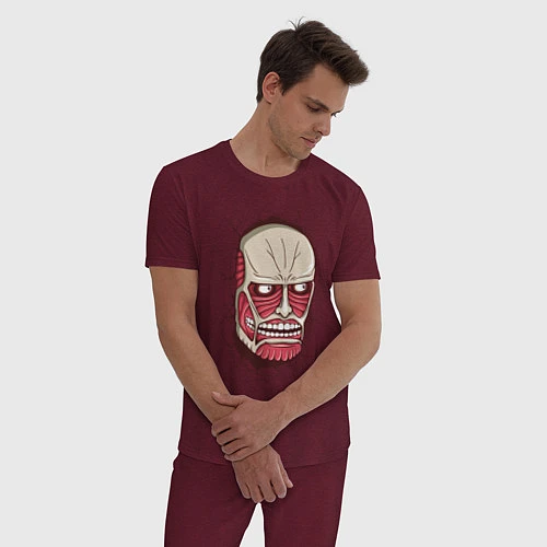 Мужская пижама Colossal Titan / Меланж-бордовый – фото 3
