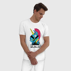Пижама хлопковая мужская Fortnite Unicorn, цвет: белый — фото 2