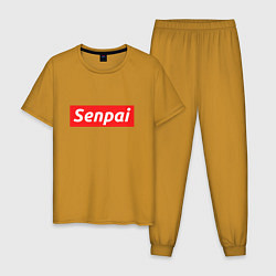 Пижама хлопковая мужская Senpai Supreme, цвет: горчичный