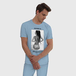 Пижама хлопковая мужская Monica Bellucci: Donna Famosa цвета мягкое небо — фото 2