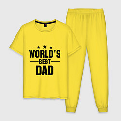Пижама хлопковая мужская Worlds best DADDY, цвет: желтый