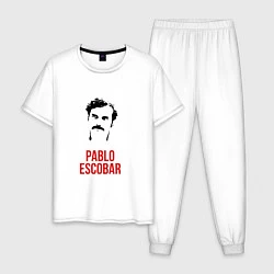 Пижама хлопковая мужская Pablo Escobar, цвет: белый