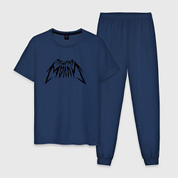 Пижама хлопковая мужская Пошлая Молли: Лого, цвет: тёмно-синий