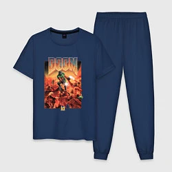 Пижама хлопковая мужская DOOM id, цвет: тёмно-синий