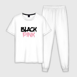 Пижама хлопковая мужская Black Pink Graffiti, цвет: белый