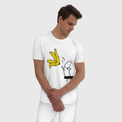 Пижама хлопковая мужская Банан стриптизер, цвет: белый — фото 2