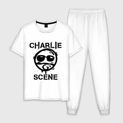 Пижама хлопковая мужская HU: Charlie Scene, цвет: белый