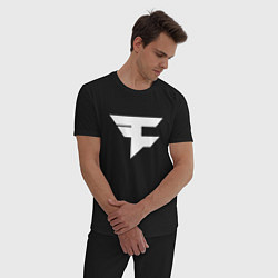 Пижама хлопковая мужская FAZE Symbol, цвет: черный — фото 2