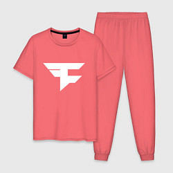 Пижама хлопковая мужская FAZE Symbol, цвет: коралловый