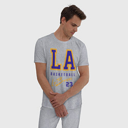 Пижама хлопковая мужская Lebron 23: Los Angeles, цвет: меланж — фото 2