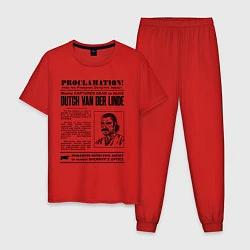 Пижама хлопковая мужская RDR II: Proclamation, цвет: красный