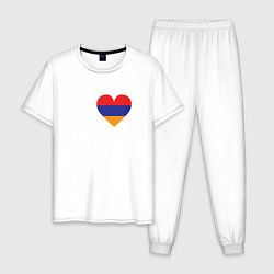 Пижама хлопковая мужская Love Armenia, цвет: белый