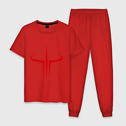 Пижама хлопковая мужская Quake logo, цвет: красный