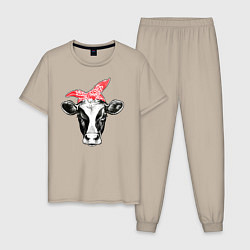 Мужская пижама Корова в бандане