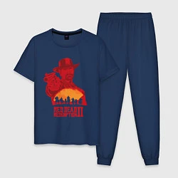 Пижама хлопковая мужская Red Dead Redemption 2, цвет: тёмно-синий