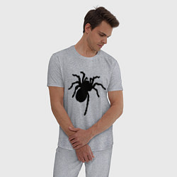 Пижама хлопковая мужская Черный паук, цвет: меланж — фото 2