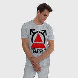 Пижама хлопковая мужская Thirty Seconds To Mars, цвет: меланж — фото 2