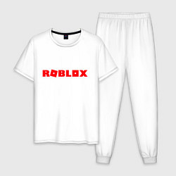 Пижама хлопковая мужская Roblox Logo, цвет: белый