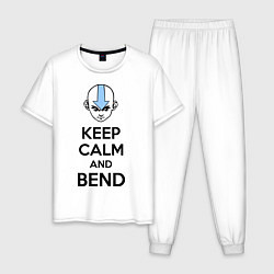 Пижама хлопковая мужская Keep Calm & Bend, цвет: белый