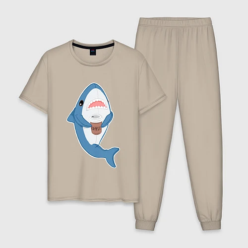 Мужская пижама Hype Shark / Миндальный – фото 1