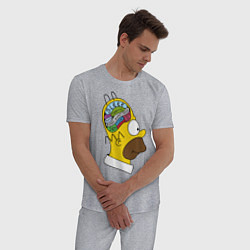 Пижама хлопковая мужская Мозг Гомера, цвет: меланж — фото 2