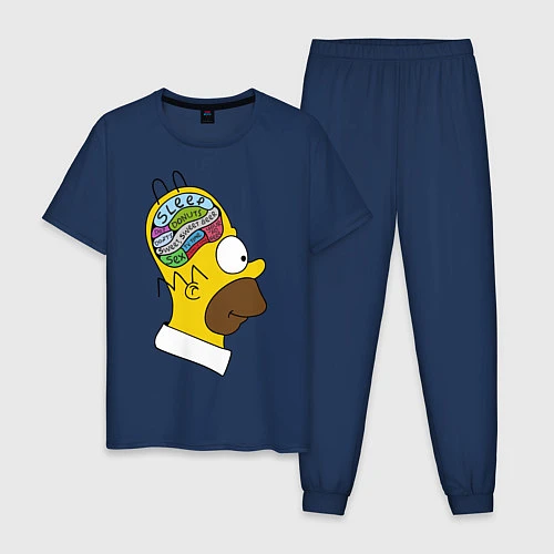 Мужская пижама Мозг Гомера / Тёмно-синий – фото 1