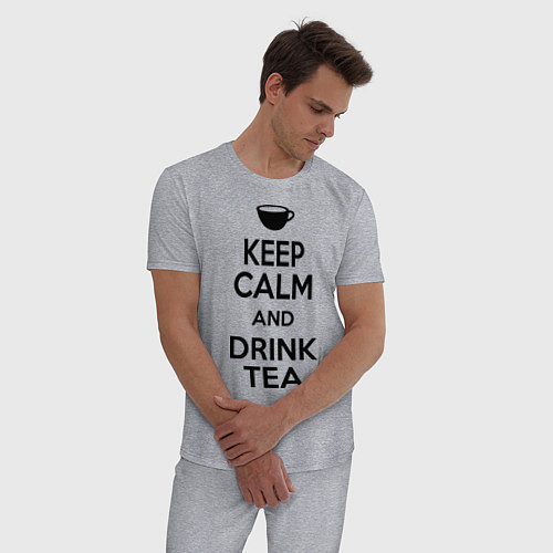 Мужская пижама Keep Calm & Drink Tea / Меланж – фото 3