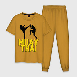 Пижама хлопковая мужская Muay Thai, цвет: горчичный