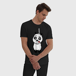 Пижама хлопковая мужская Панда повесилась, цвет: черный — фото 2