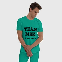 Пижама хлопковая мужская Team MSK est. 1147, цвет: зеленый — фото 2