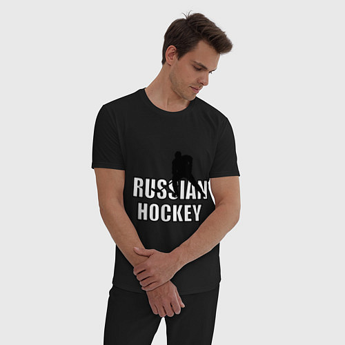 Мужская пижама Russian hockey / Черный – фото 3
