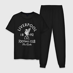 Пижама хлопковая мужская Liverpool: Football Club, цвет: черный