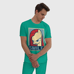 Пижама хлопковая мужская MLP: Smile, цвет: зеленый — фото 2
