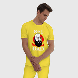 Пижама хлопковая мужская Dad Kratos, цвет: желтый — фото 2