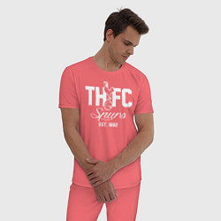 Пижама хлопковая мужская THFC Est 1882, цвет: коралловый — фото 2