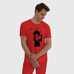 Пижама хлопковая мужская Бездомный Бог, цвет: красный — фото 2