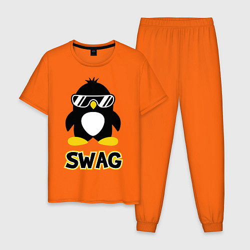 Мужская пижама SWAG Penguin / Оранжевый – фото 1