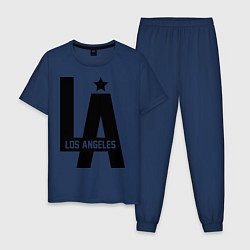 Пижама хлопковая мужская Los Angeles Star, цвет: тёмно-синий