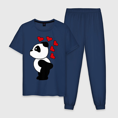 Мужская пижама Поцелуй панды: для него / Тёмно-синий – фото 1