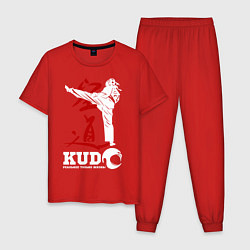 Пижама хлопковая мужская Kudo, цвет: красный