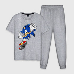 Пижама хлопковая мужская Sonic, цвет: меланж
