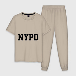 Пижама хлопковая мужская NYPD, цвет: миндальный