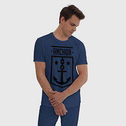 Пижама хлопковая мужская Anchor Shield цвета тёмно-синий — фото 2
