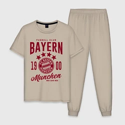 Пижама хлопковая мужская Bayern Munchen 1900, цвет: миндальный