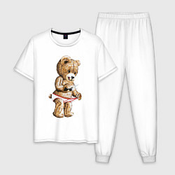 Пижама хлопковая мужская Nasty Bear, цвет: белый