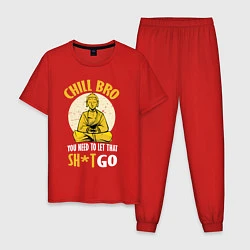 Пижама хлопковая мужская Chill Bro, цвет: красный