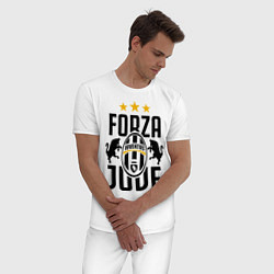 Пижама хлопковая мужская Forza Juve, цвет: белый — фото 2