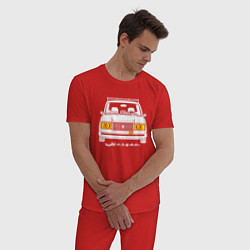 Пижама хлопковая мужская Жигули 2107, цвет: красный — фото 2