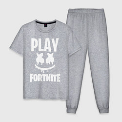 Пижама хлопковая мужская Marshmello: Play Fortnite, цвет: меланж