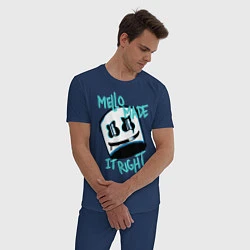 Пижама хлопковая мужская Mello Made it Right, цвет: тёмно-синий — фото 2